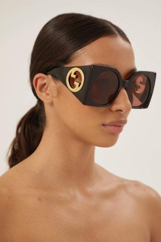 Gucci oversized havana butterfly sunglasses - Lux Studios