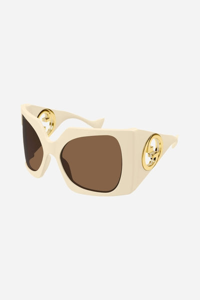 Gucci oversized ivory butterfly sunglasses - Lux Studios