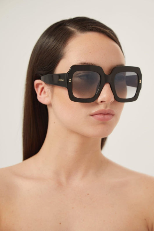 Gucci oversized squared sustainable black sunglasses - Lux Studios