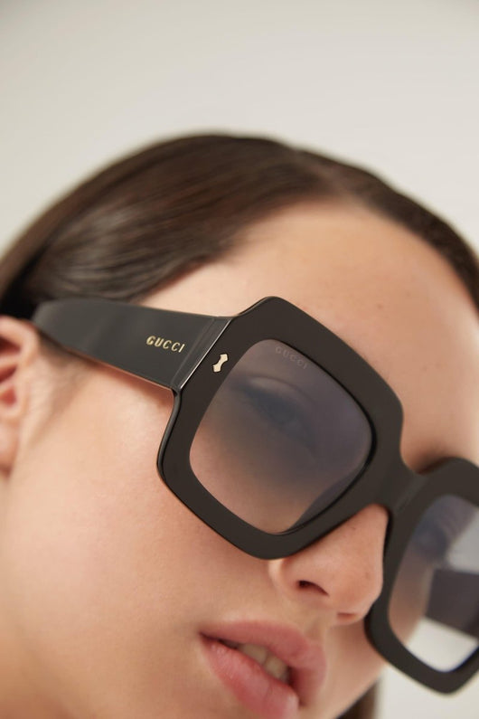 Gucci oversized squared sustainable black sunglasses - Lux Studios