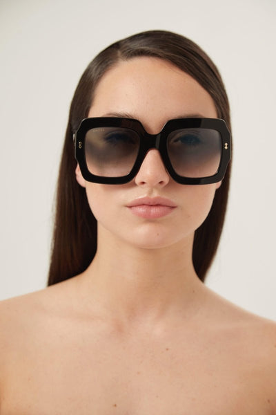Gucci oversized squared sustainable black sunglasses - Lux Studios