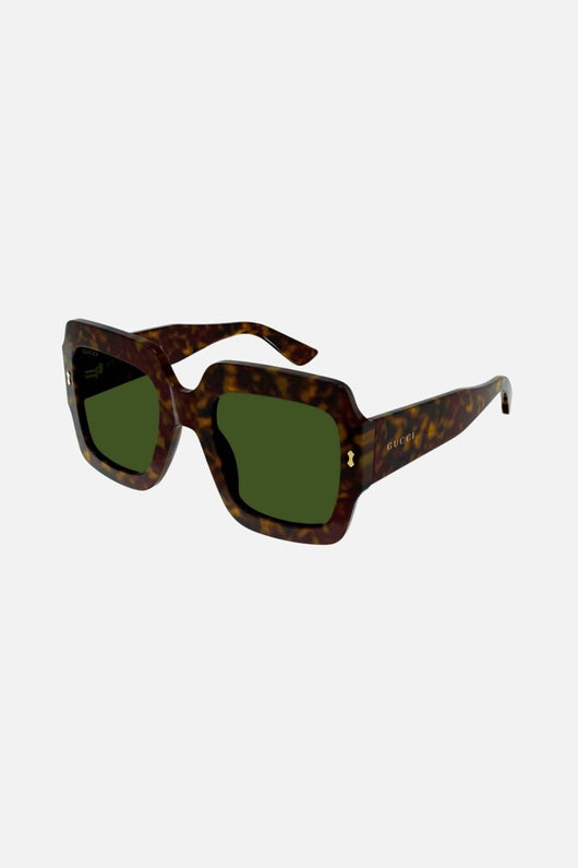 Gucci oversized squared sustainable havana green sunglasses - Lux Studios