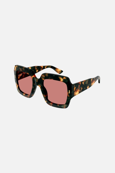 Gucci oversized squared sustainable havana sunglasses - Lux Studios