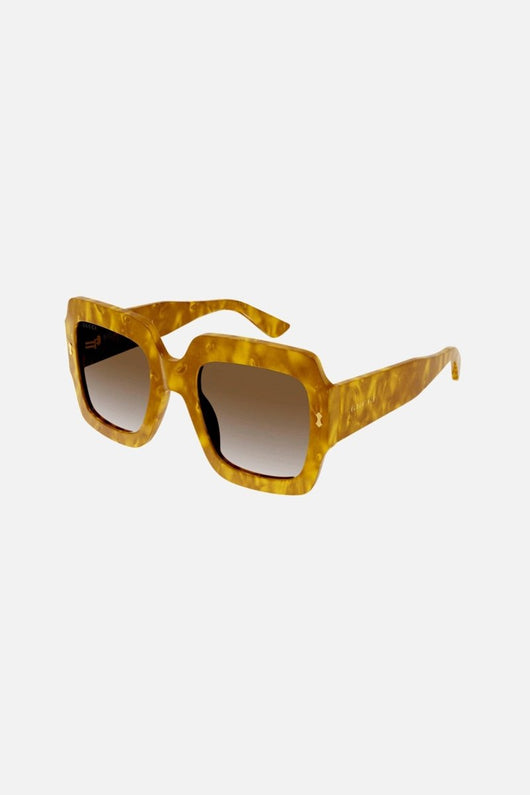 Gucci oversized squared sustainable yellow sunglasses - Lux Studios