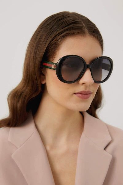 Gucci oversized sunglasses with web temple - Lux Studios
