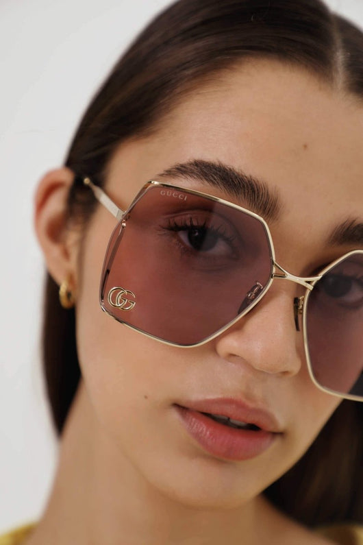 Gucci oversized violet gradiente lenses sunglasses - Lux Studios