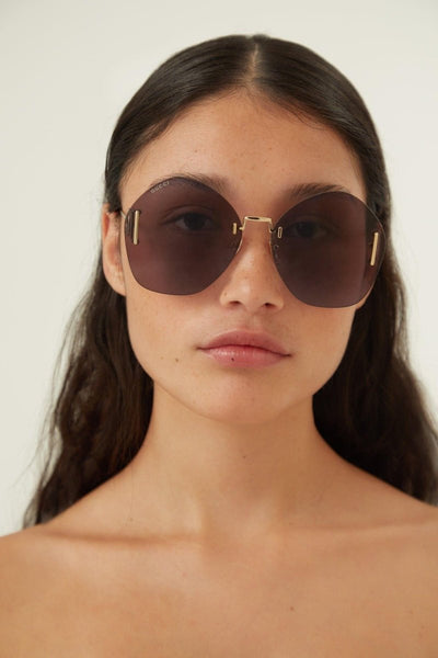 Gucci overzized rimless sunglasses - Lux Studios