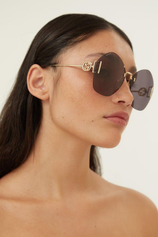 Gucci overzized rimless sunglasses - Lux Studios
