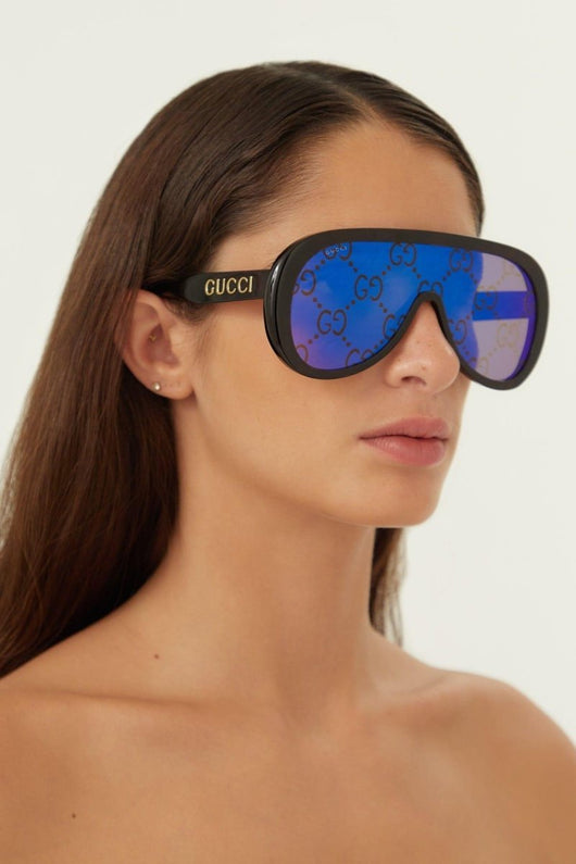 Gucci pilot all over logo acetate sunglasses - Lux Studios