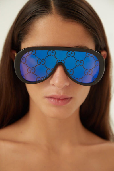 Gucci pilot all over logo acetate sunglasses - Lux Studios