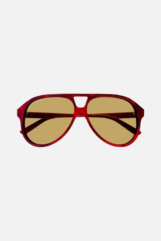 Gucci pilot brown acetate sunglasses - Lux Studios