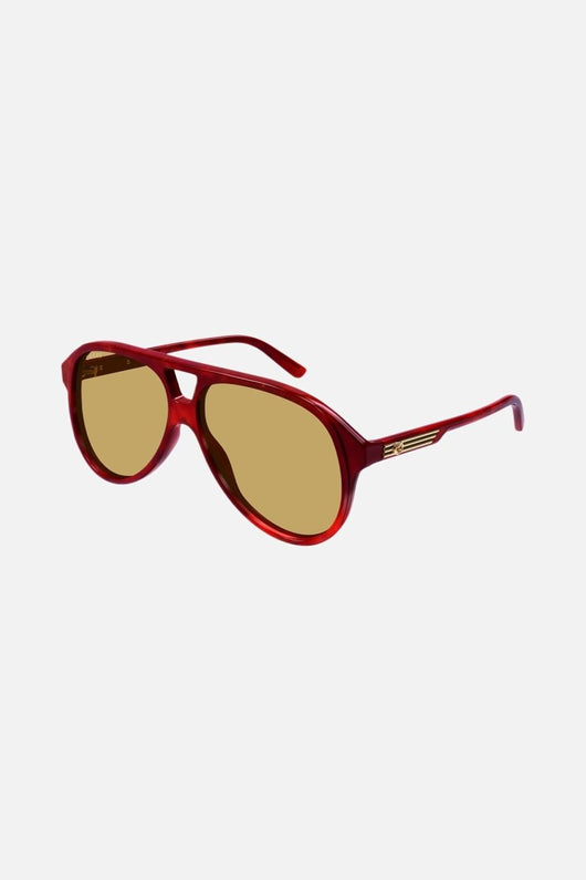 Gucci pilot brown acetate sunglasses - Lux Studios