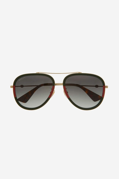 Gucci pilot sunglasses featuring front web - Lux Studios