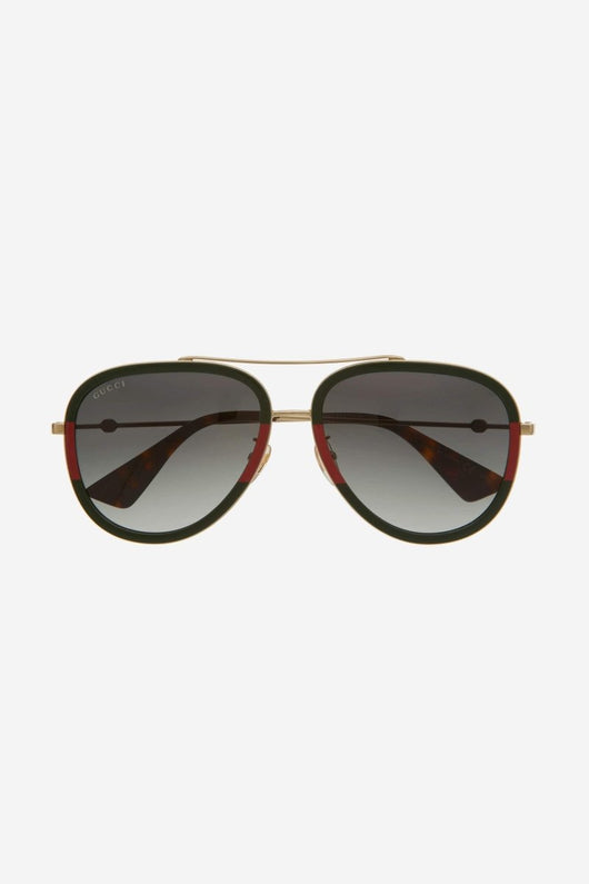 Gucci pilot sunglasses featuring front web - Lux Studios