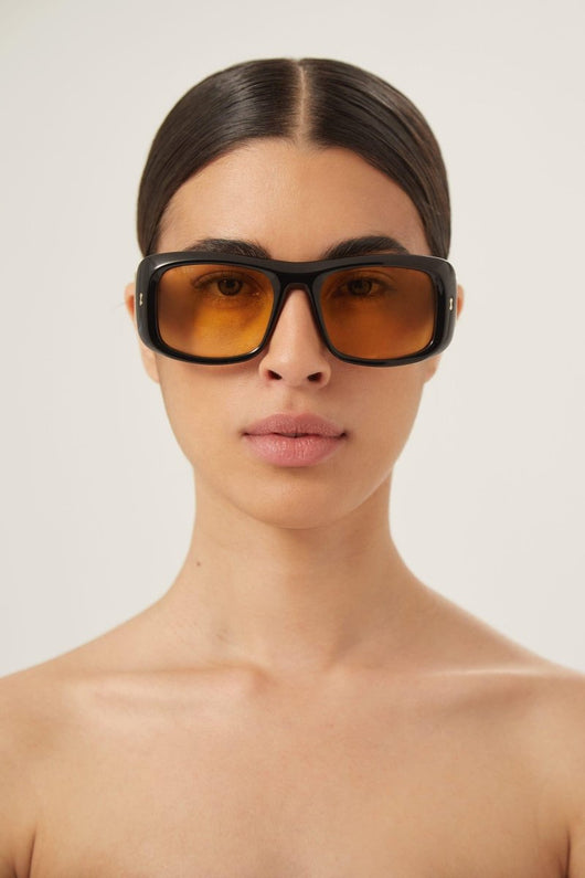 Gucci rectangular black and yellow sunglasses - Lux Studios