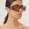Gucci rectangular black and yellow sunglasses
