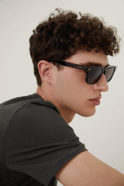 Gucci rectangular havana decor sunglasses - Lux Studios