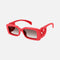 Gucci red bold rectangular sunglasses