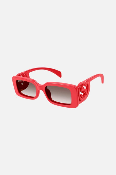 Gucci red bold rectangular sunglasses - Lux Studios