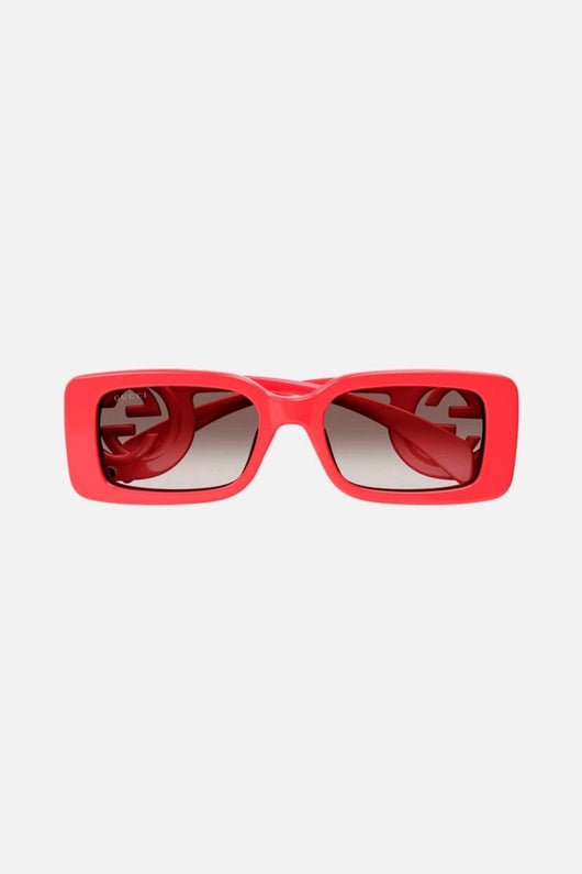 Gucci red bold rectangular sunglasses - Lux Studios