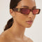 Gucci red rectangular sunglasses