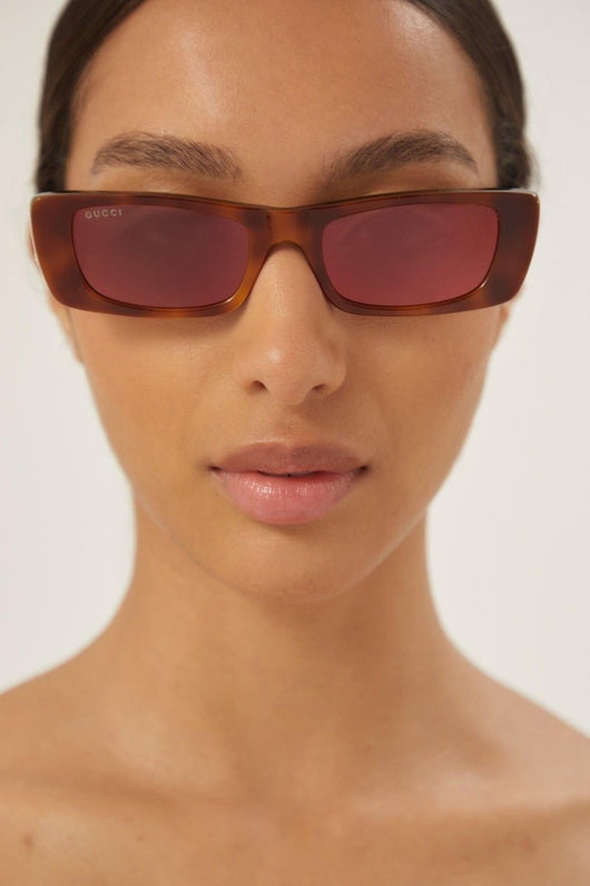 Gucci red rectangular sunglasses - Lux Studios