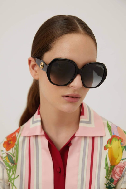 Gucci round black femenine sunglasses - Lux Studios