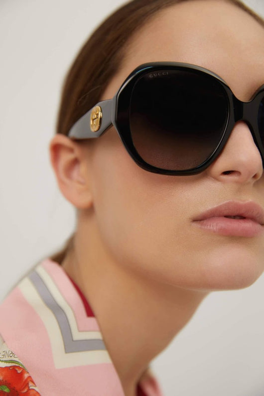 Gucci round black femenine sunglasses - Lux Studios