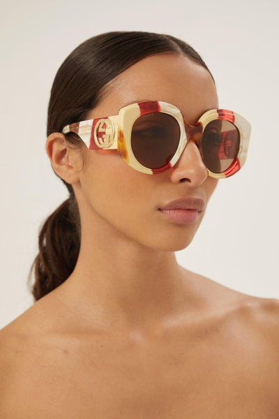 Gucci round bold multicolor sunglasses - Lux Studios