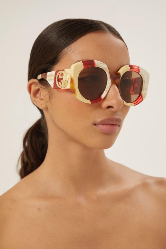 Gucci round bold multicolor sunglasses - Lux Studios
