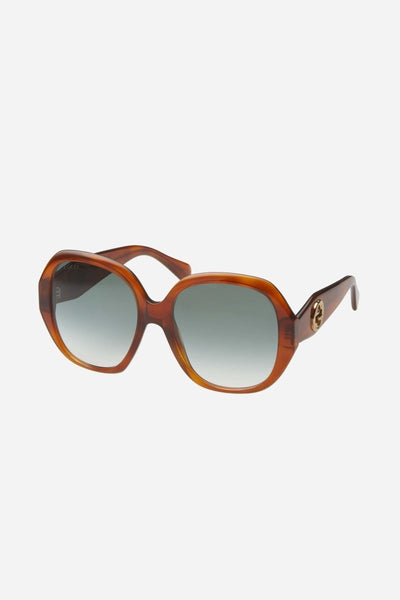 Gucci round light havana sunglasses - Lux Studios