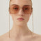 Gucci round metal sunglasses with chain