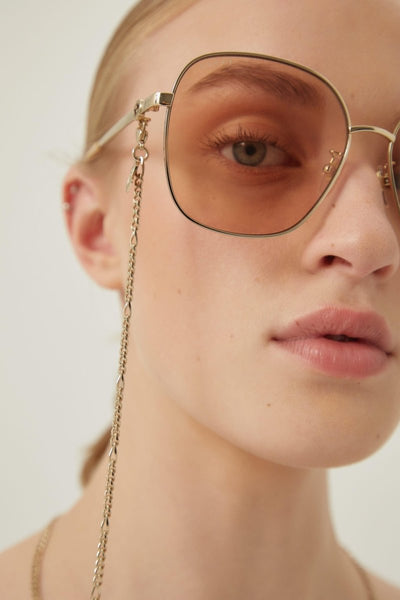 Gucci round metal sunglasses with chain - Lux Studios