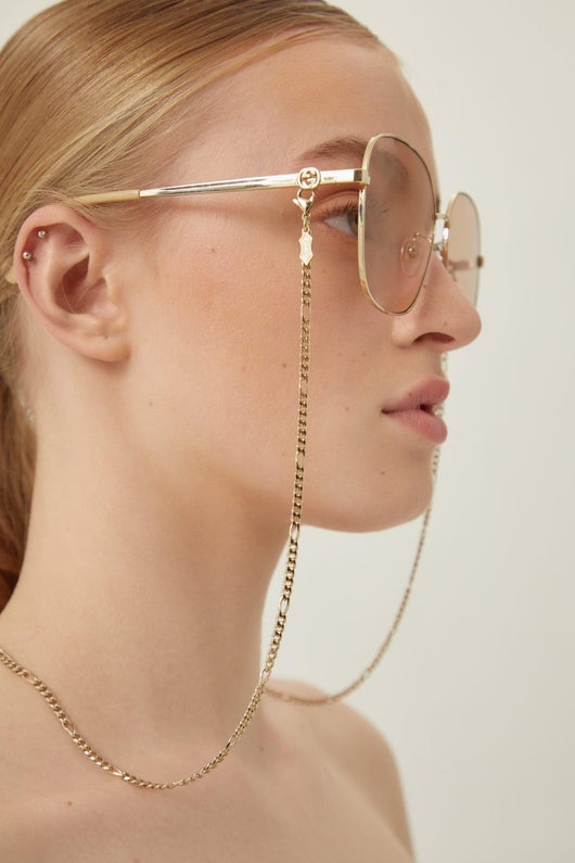 Gucci round metal sunglasses with chain - Lux Studios