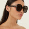 Gucci round oversized black sunglasses