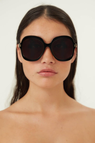 Gucci round oversized black sunglasses - Lux Studios