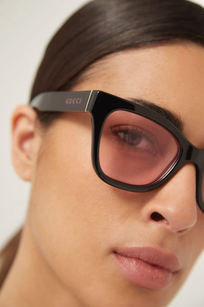 Gucci soft cat-eye black and pink sunglasses - Lux Studios