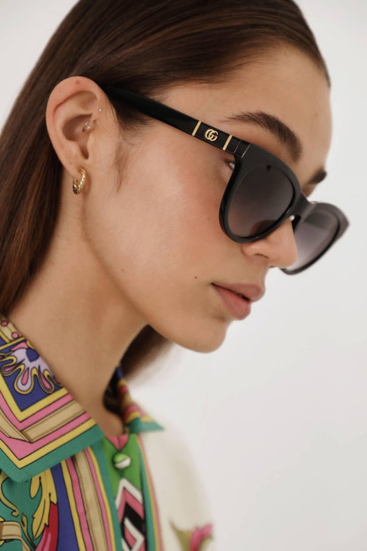 Gucci soft cat-eye femenine black sunglasses - Lux Studios