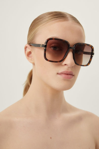 Gucci square shape havana sunglasses - Lux Studios