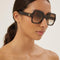 Gucci squared brown thin acetate sunglasses