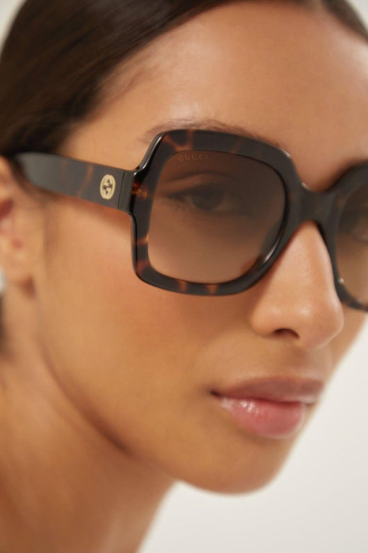 Gucci squared brown thin acetate sunglasses - Lux Studios