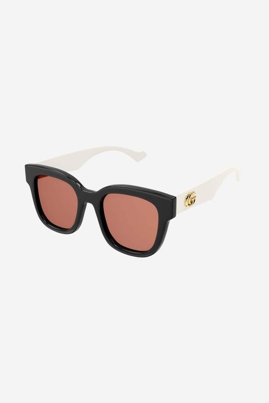 Gucci squared femenine black and ivory sunglasses - Lux Studios