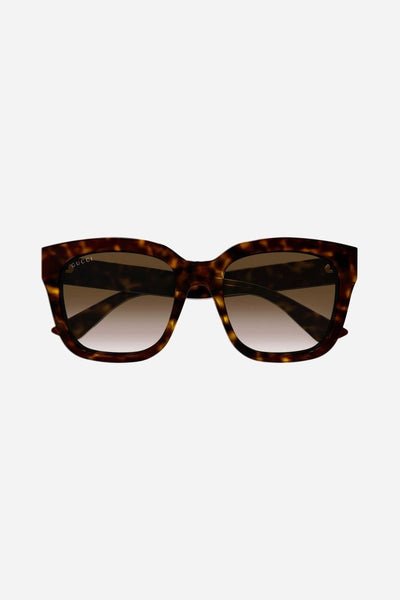 Gucci squared havana acetate sunglasses - Lux Studios