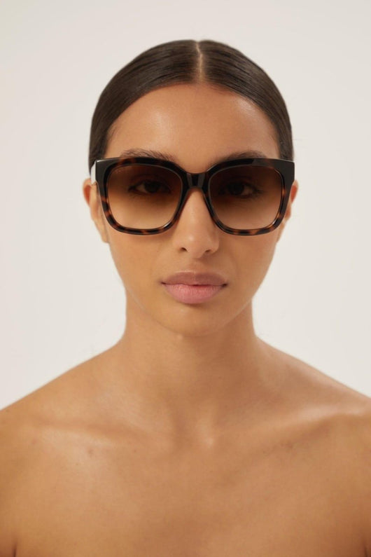 Gucci squared havana acetate sunglasses - Lux Studios