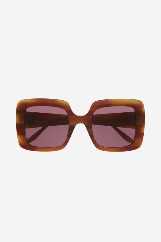 Gucci squared havana violet acetate sunglasses - Lux Studios