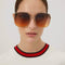 Gucci squared metal gold brown classic sunglasses with  horsebit detail
