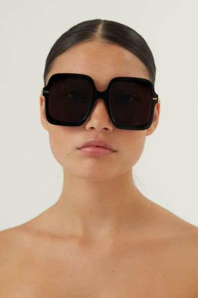 Gucci squared oversize black sunglasses - Lux Studios