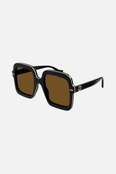 Gucci squared oversize black sunglasses - Lux Studios