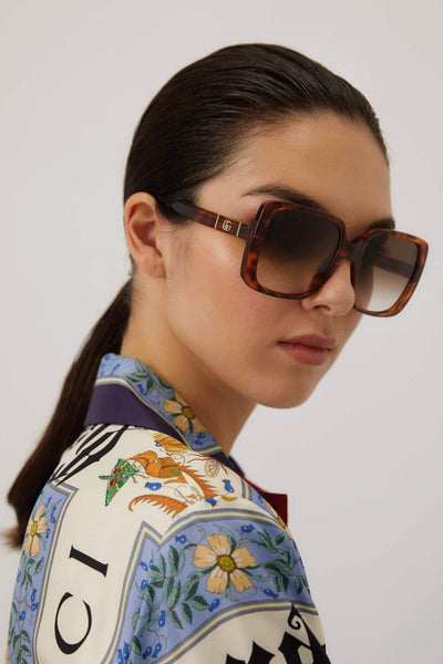 Gucci squared oversize femenine brown style - Lux Studios
