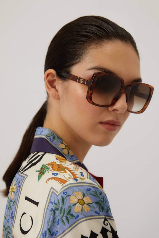 Gucci squared oversize femenine brown style - Lux Studios